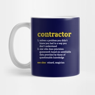 Contractor Definition Funny Distressed Style typography Mug